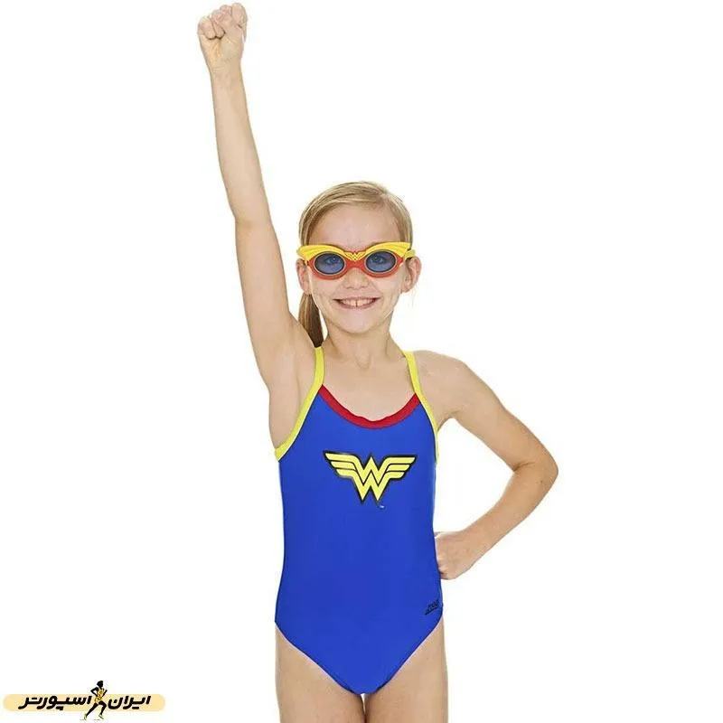 مایو شنا بچه گانه دخترانه  یک تکه زاگز  Wonder Woman پشت قهرمانی